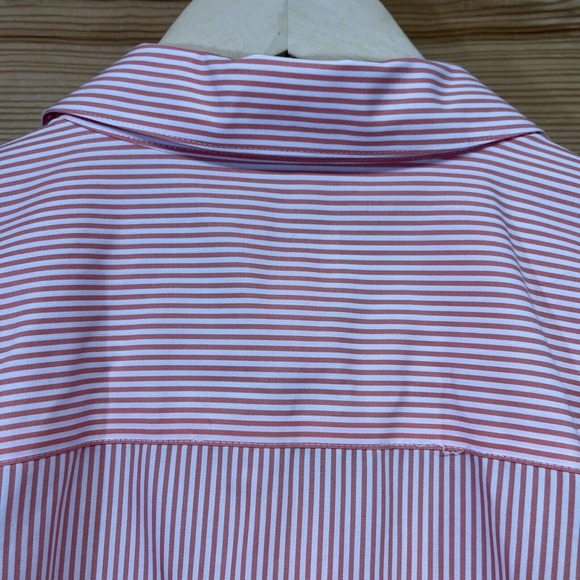 Chicos 3 XL Shirt Orange White Stripe Tie Waist Contrast Cuff Cotton B83 - Picture 9 of 11